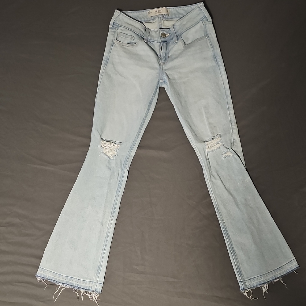 Light Wash Distressed Flare Jeans - Women